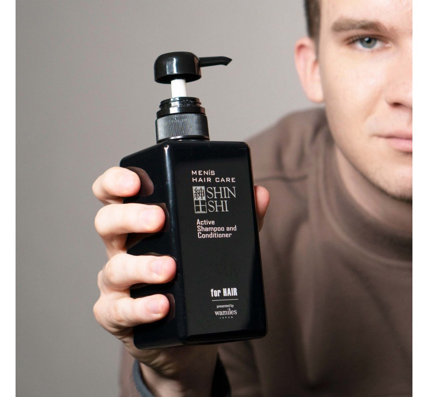 SHINSHI Men Hair Care Active Shampoo Тонизирующий шампунь-кондиционер для Мужчин, 500 мл